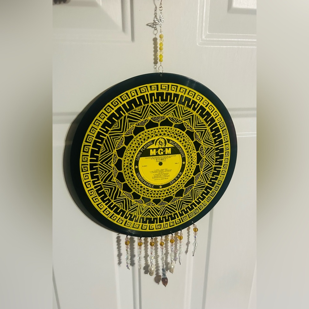 Yellow Vinyl Record Decor